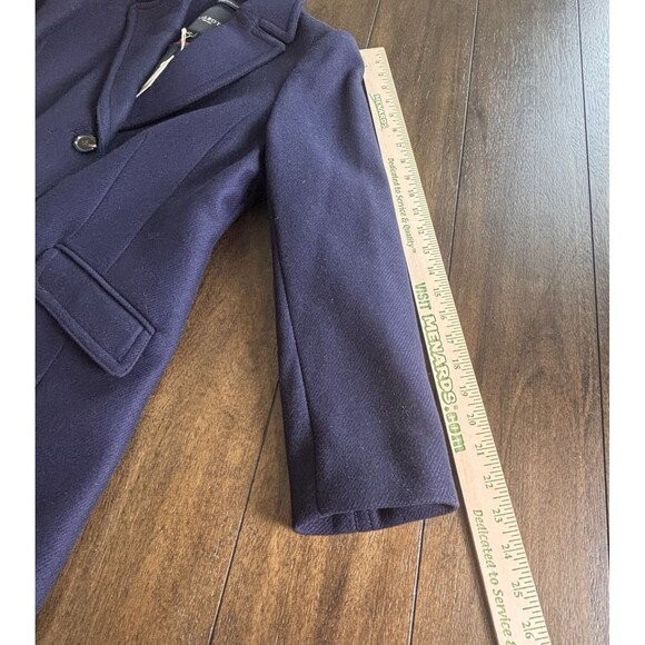 Talbots Long Navy Woven in Italy Wool Blend Luxurious Collection Coat 14P $349 - Picture 5 of 13